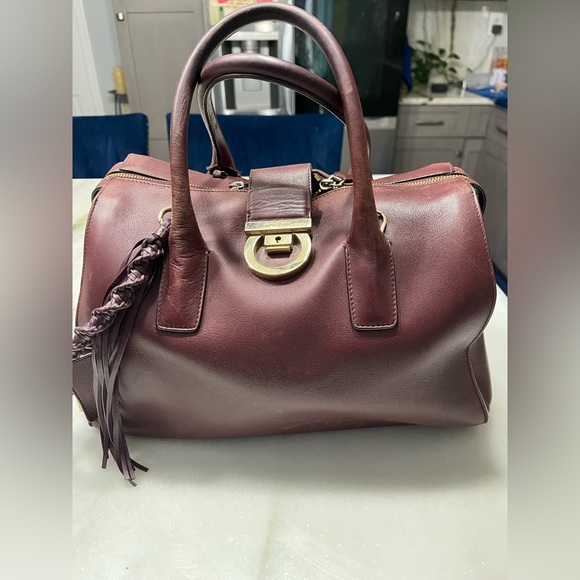 Salvatore Ferragamo Ferragamo Red Gancini Leather Satchel Dark red - Picture 3 of 17